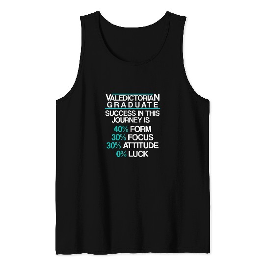 Valedictorian Graduate Class Journey Funny Graduation Tank Tops