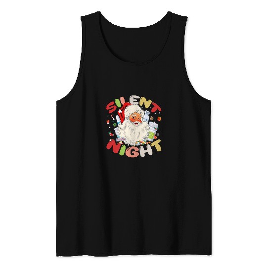 Silent a Night Icu nurses Santa Christmas Intensive Care Unit Tank Tops