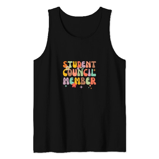Student Council Member World Student Day Cute Groovy Tank Tops