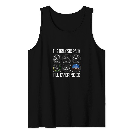 Six Pack Pilo Funny Aviation Airplane Airline Men 2 Tank Tops