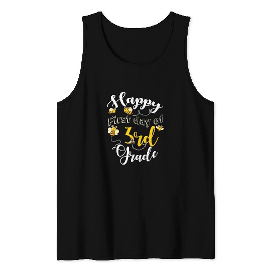 Happy First Day Of 3rd Grade Bee Teacher Student Back School Tank Tops