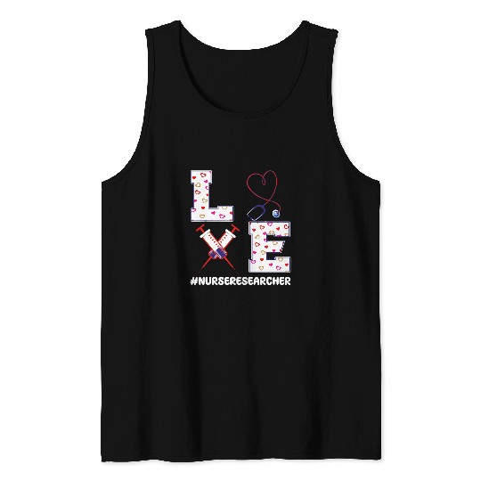 nurses Researcher Valentines Day Outfit Nursing Research Tank Tops