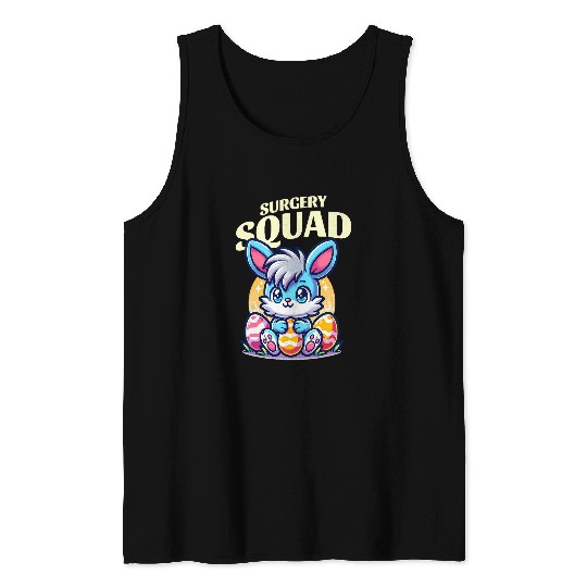 Funny Eggs Cavator Easter Bunny Excavator Tank Tops