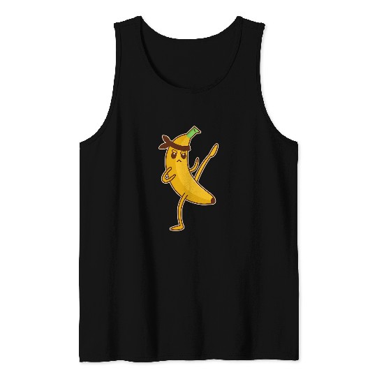 Funny Fighting Banana Kung Fu Ninja Tank Tops