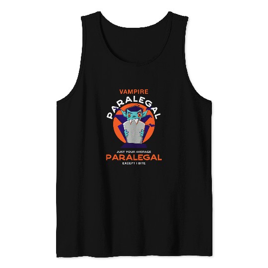 Vampire Paralegal Halloween Legal Assistant Scary Tank Tops