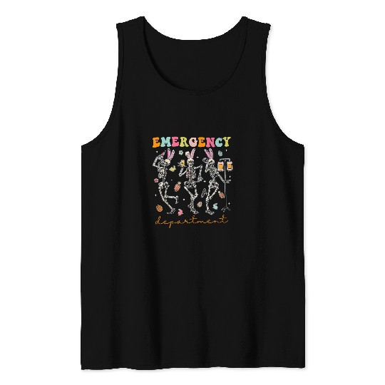 Skeletons Dancing Easter Emergency Department Er nurses Tank Tops