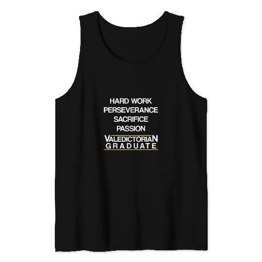 Valedictorian Graduate Class Perseverance Funny Graduation Tank Tops