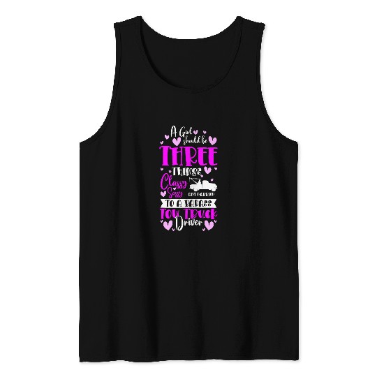 Trucker Tow Truck Operator Girlfriend Tow Truck Driver Wife 4 Tank Tops
