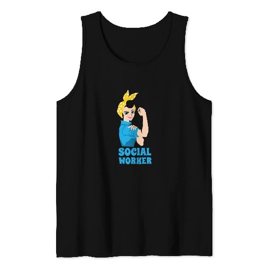 Social Worker Rosie The Riveter Tank Tops