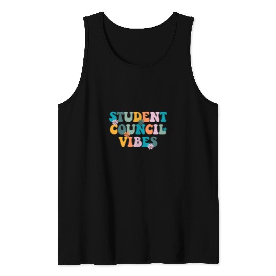 Groovy Student Council Vibes School Student Council 2 Tank Tops
