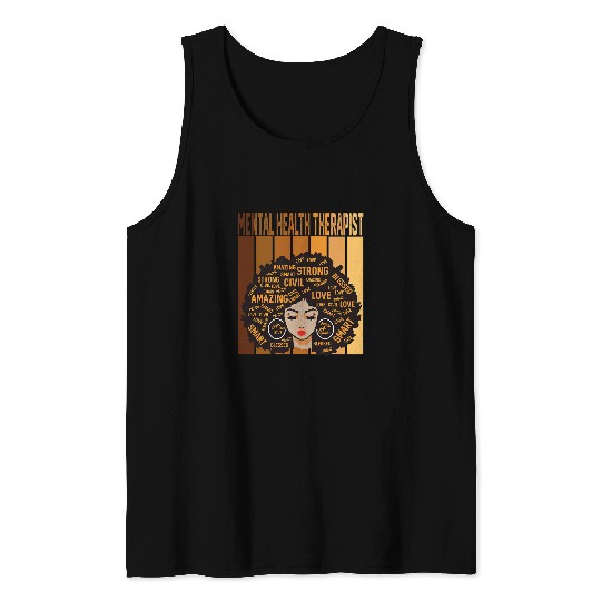 Mental Health Therapist African Women Black History Month Tank Tops