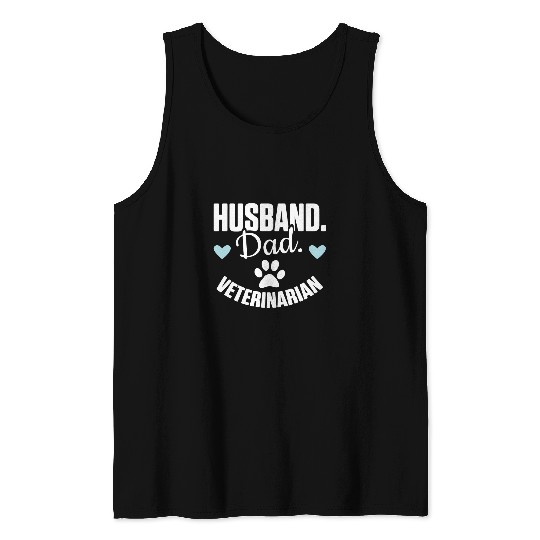 Mens Veterinarian Husband Dad Funny Veterinary Graduate Tank Tops