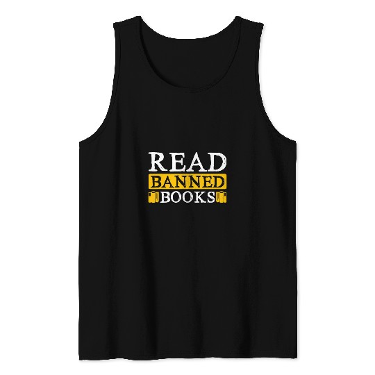 I Read Banned Books Rainbow Readers Reading Book Tank Tops