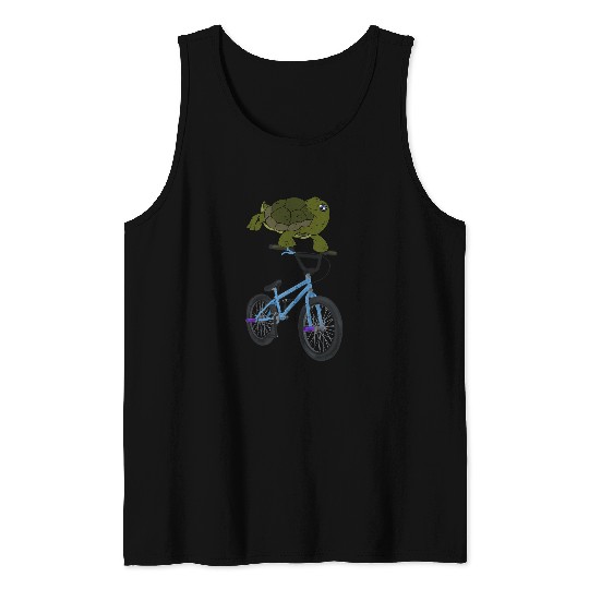 Funny Ocean Animal Lover BMX Stunt Cycling Sea Turtle Tank Tops