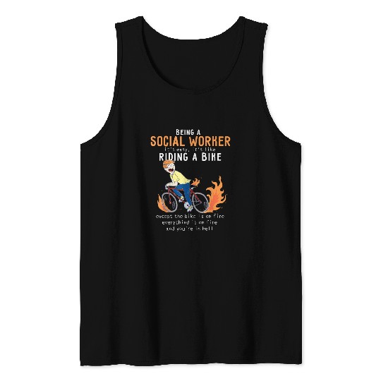 Social Worker Like Riding Bike Cyclist Funny Tank Tops
