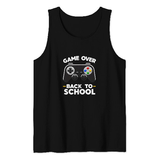 Funny Game Over Back To School Gaming student kids Tank Tops