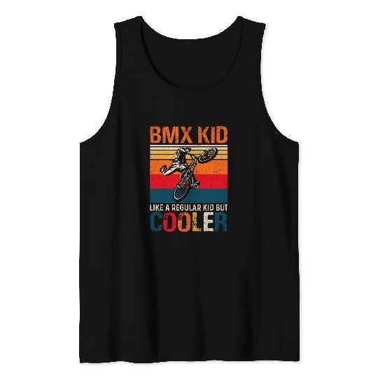 BMX Kid Like A Regular Kid Cyclist Bicycle Bike Rider Tank Tops