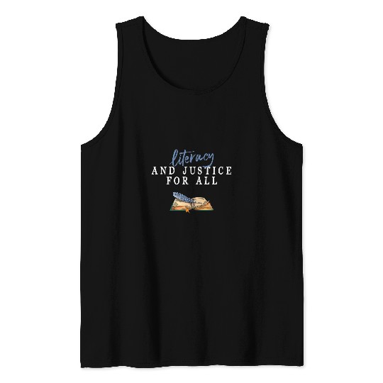 Literacy Justice For All Stop Book Banning Protect Librarian Tank Tops