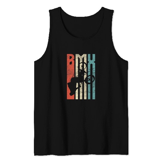 BMX Motocross Bike Riding Biker Cyclist Retro vintages Tank Tops