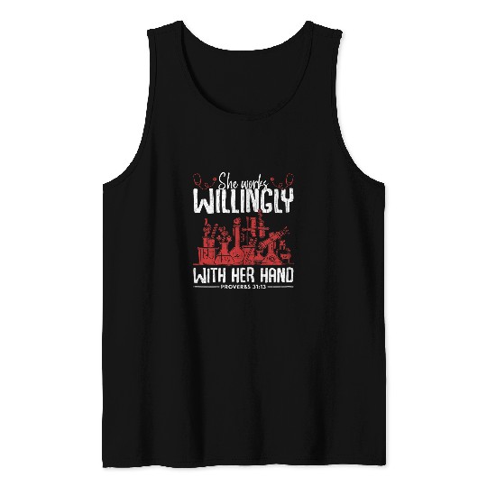 Willing With Her Hands Funny medicals School Students Graphic Tank Tops