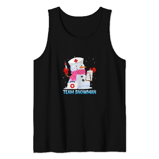 Snowmen Team Snowman Lover Clinic nurses Doctors Tank Tops