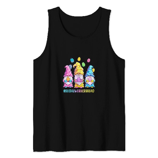 Social Worker Easter nurses Squad Gnomes Tank Tops