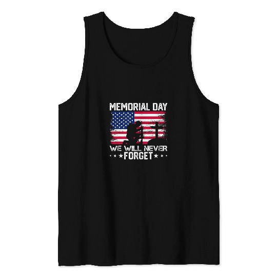 Memorial Day Design for USA Military Men and Women Tank Tops