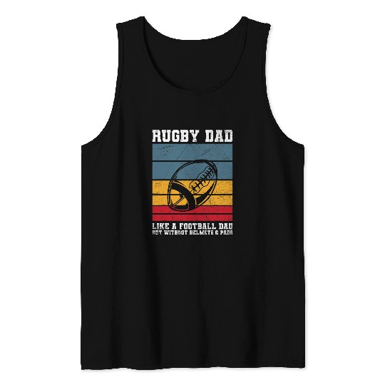 Mens Rugby Ball Quote for a Rugby Dad Tank Tops