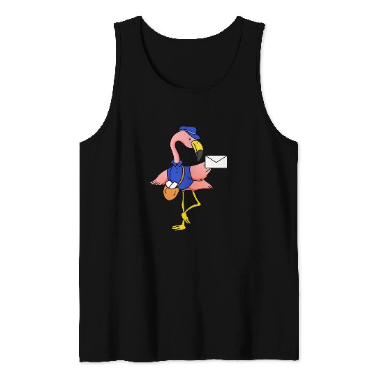 Flamingo Mail Carrier Gift For Postal Worker Tank Tops