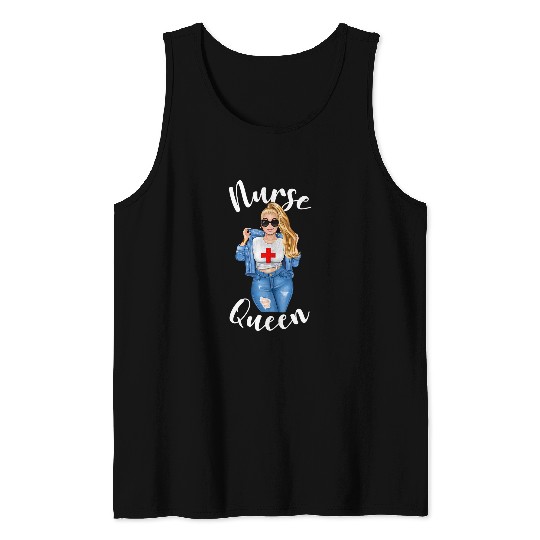 Womens nurses Queen Funny Nursing Student Hospital Worker Diva Women Tank Tops