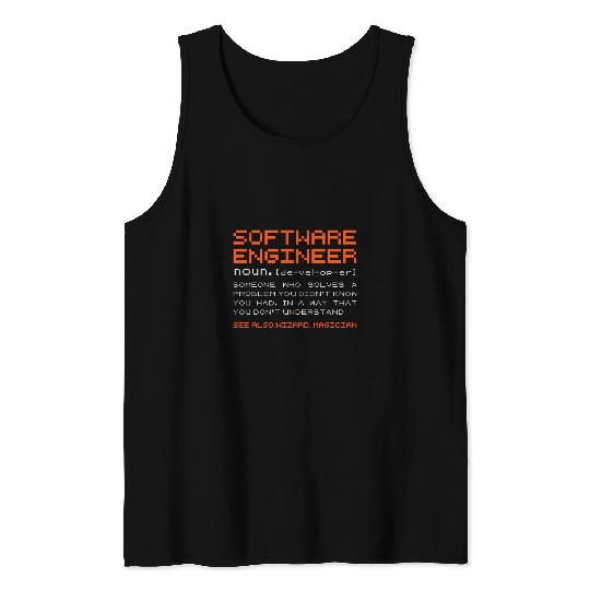 Software Engineer Definition Software Developer Programmer Tank Tops