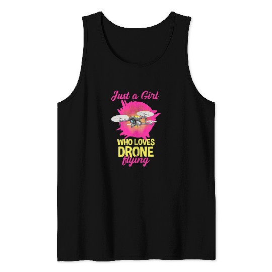 Womens Quadcopter Flying Design for a Drone Pilot Girl Tank Tops