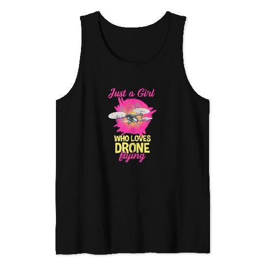 Womens Quadcopter Flying Design for a Drone Pilot Girl Tank Tops