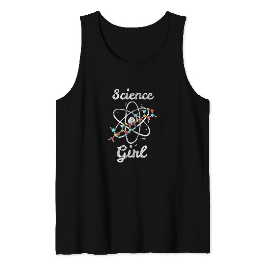Womens vintages Science Girl Apparel Teacher Student Tank Tops