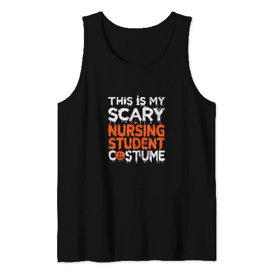 Womens This Is My Scary Nursing Student Costume Funny Halloween Tank Tops