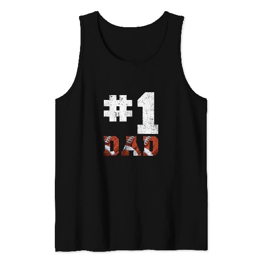Mens vintages 1 Dad Number One 1 Rugby Dad Fathers Day Tank Tops