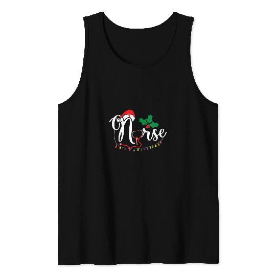 Christmas nurses Nursing Cute Health Worker Merry Christmas Tank Tops