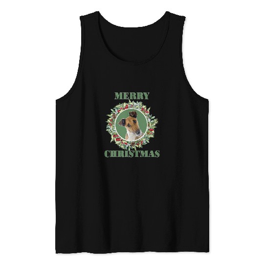 Merry Christmas Fox Terrier Smooth Tank Tops