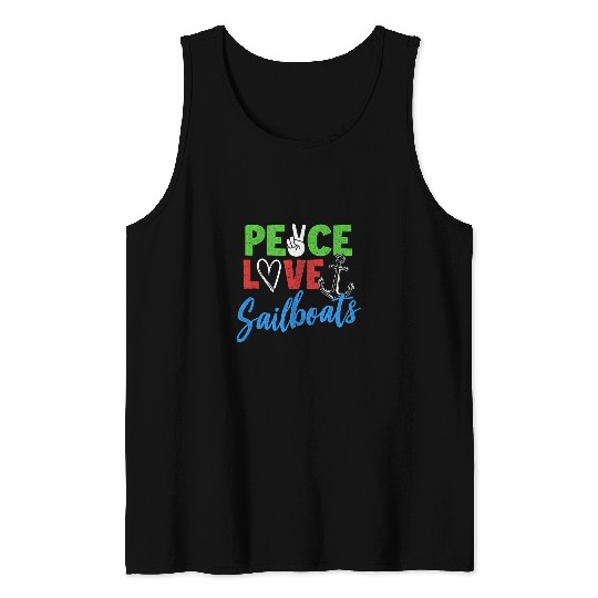 Funny Sailboat Lover Graphic for Women and Men Sailing 15 Tank Tops