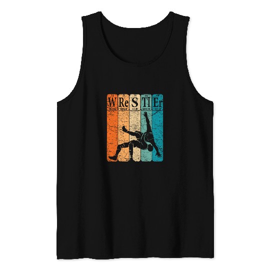 Wrestler Periodic Table Elements Wrestling Nerd vintages Tank Tops