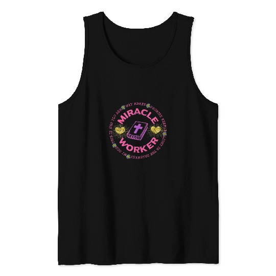 Christian Women Way Maker Miracle Worker Tank Tops