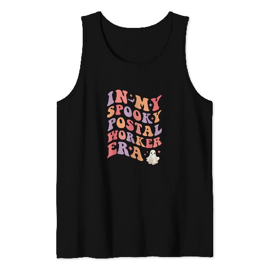 In My Spooky Postal Worker Era Halloween Funny Postal Worker Tank Tops