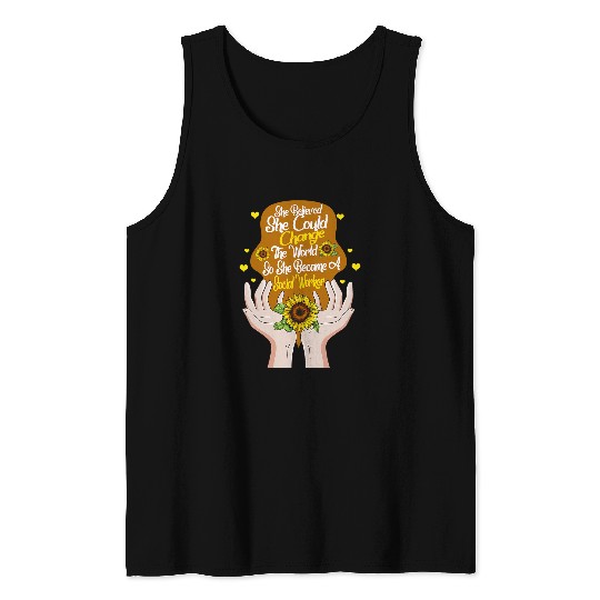 Social Worker She Believed Could Change World Floral Women Tank Tops