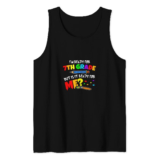 Ready For 7th Grade Student Funny Back To School Teacher Kid Tank Tops