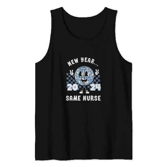 Women New Year Same nurses 2024 Disco Ball Matching Group Tank Tops