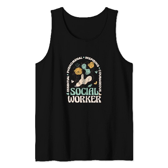Social Worker Social Work Month Caseworker Public Servant Tank Tops
