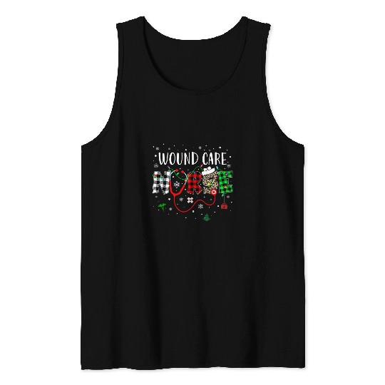 Wound Care nurses Leopard Red Christmas 1 Tank Tops