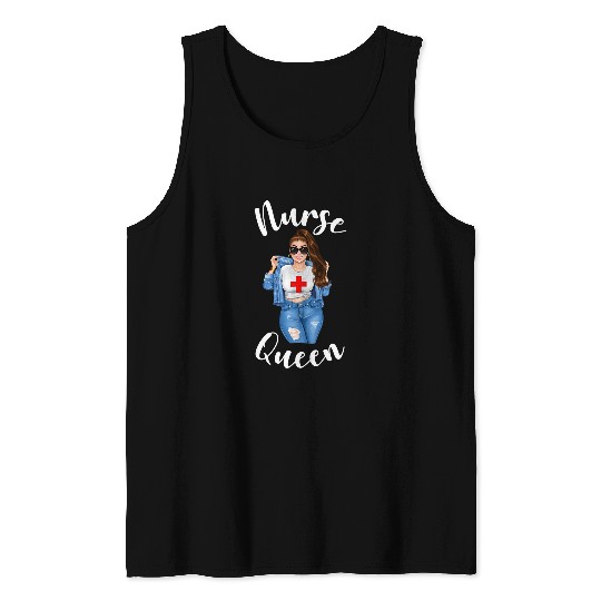 Womens nurses Queen Funny Nursing Student Hospital Worker Diva Women 1 Tank Tops