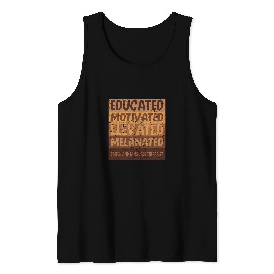 Melanated Speech and Language Therapist Black History Month Tank Tops