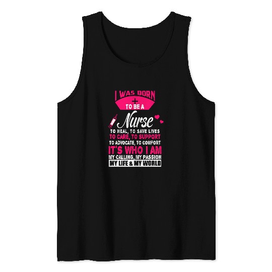 Women Was Born To Be A nurses nurses Life nurses WEEK Tank Tops